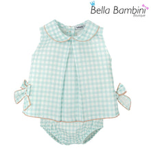 Load image into Gallery viewer, Babidu Baby Girls Mint Gingham Jam Set
