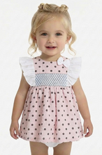 Load image into Gallery viewer, Ceyber Baby Girls Pink Polka Frill Shoulder Dress