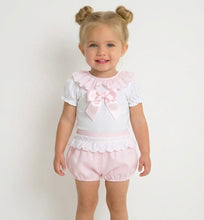 Load image into Gallery viewer, Wee Me Baby Girl Pink Lace Short Set