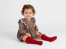 Load image into Gallery viewer, Rapife Girls Burgundy And Grey Check Dress