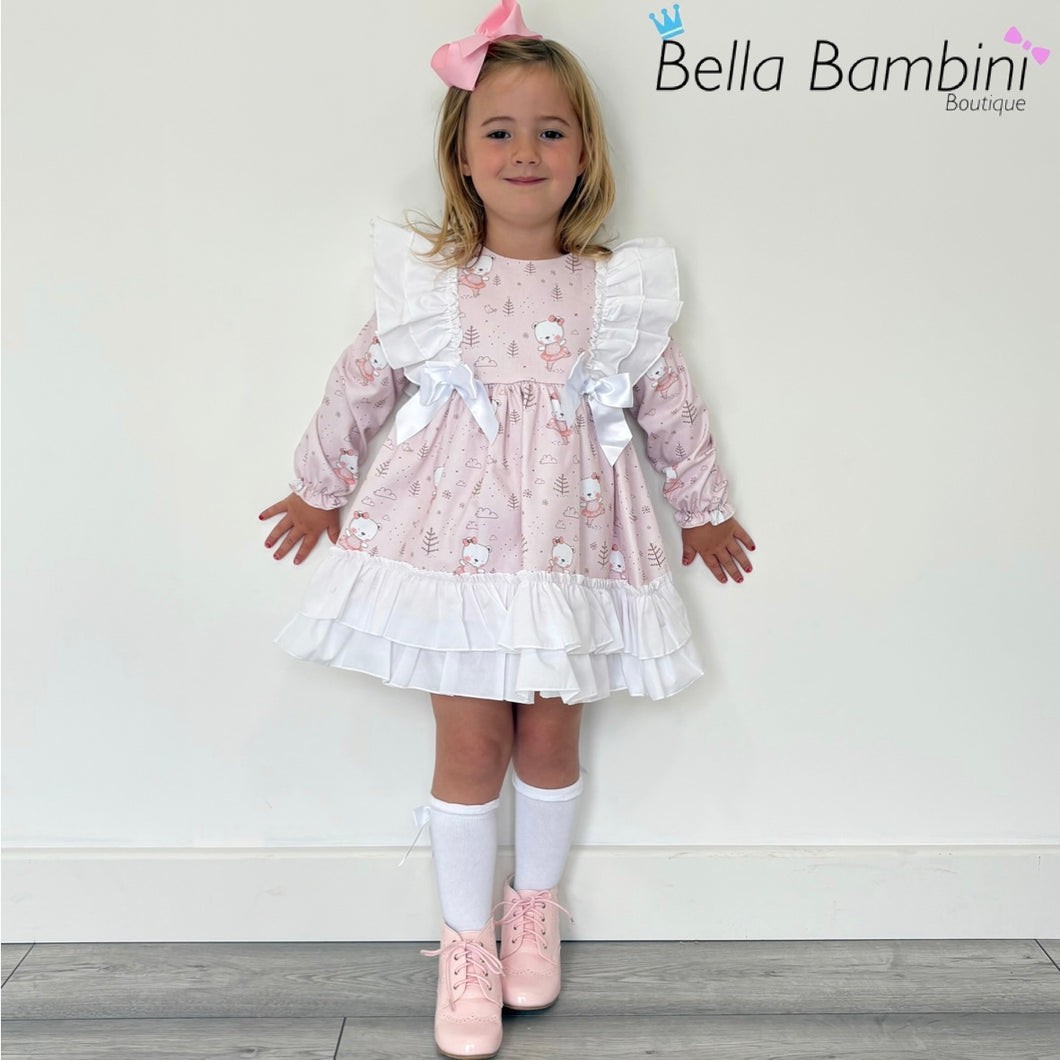 Ceyber Girls Pink Ballerina Bear Dress
