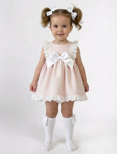 Load image into Gallery viewer, Ceyber Girls Pink Waffle Bow Dress