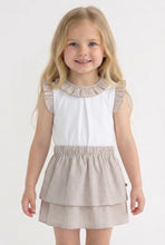 Load image into Gallery viewer, Calamaro Girls Beige Gingham Skirt Set