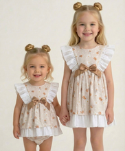 Load image into Gallery viewer, Ceyber Girls Beige Daisy Basket Dress