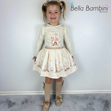 Giorgio Bambini Beige Castle Skirt Set
