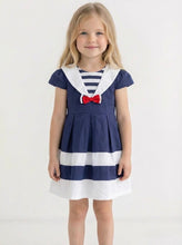Load image into Gallery viewer, Beau Kid Girls Navy Sailor Dress
