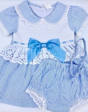 Mabini Girls Blue Stripe Smock