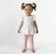 Load image into Gallery viewer, Mintini Girls Pink Jacquard Knit Legging Set