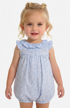 Load image into Gallery viewer, Rapife Baby Girls Blue Floral Romper