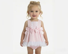 Load image into Gallery viewer, Ceyber Baby Girls Pink Lace Double Bow Dress