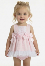 Load image into Gallery viewer, Ceyber Baby Girls Pink Lace Double Bow Dress