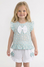 Load image into Gallery viewer, Mintini Girls Aqua Floral Short Set