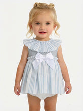 Load image into Gallery viewer, Ceyber Baby Girls Blue Stripe Dress