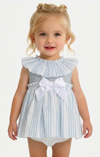 Load image into Gallery viewer, Ceyber Baby Girls Blue Stripe Dress