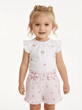 Load image into Gallery viewer, Mintini Girls Pink Crinkle Floral Short Set