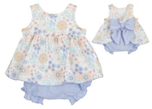 Load image into Gallery viewer, Calamaro Baby Girls Blue Floral Dress Set