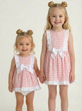Load image into Gallery viewer, Ceyber Girls Pink Gingham Bow Dress