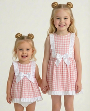 Load image into Gallery viewer, Ceyber Girls Pink Gingham Bow Dress