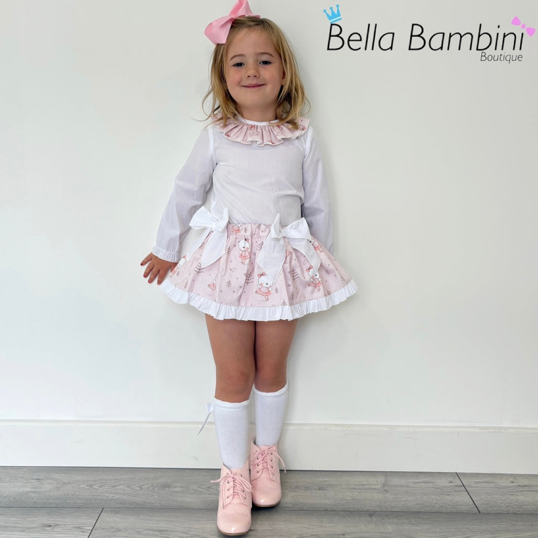 Ceyber Baby Girls Pink Bear Ballerina Skirted Jam