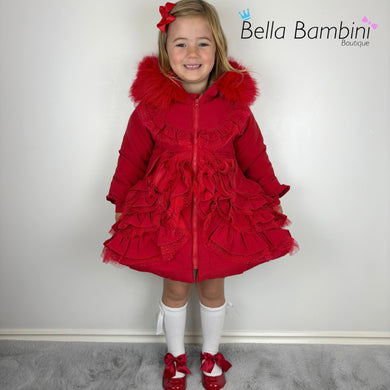Wee Me Red Ruffle Coat