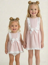 Load image into Gallery viewer, Ceyber Girls Pink Waffle Bow Dress