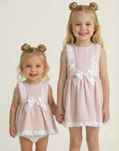 Load image into Gallery viewer, Ceyber Girls Pink Waffle Bow Dress
