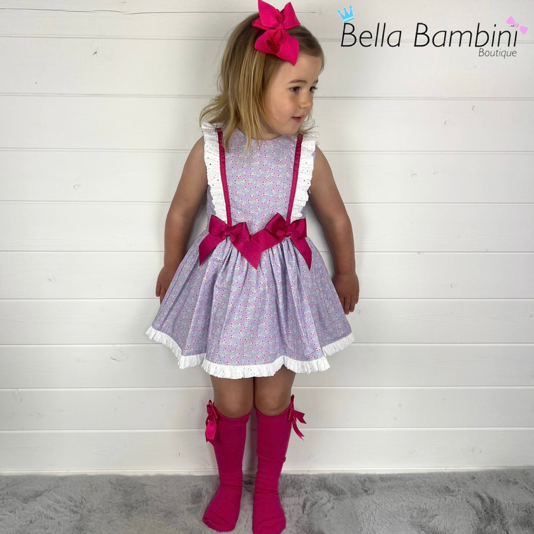 Ceyber Girls Lilac Cherry Double Bow Dress