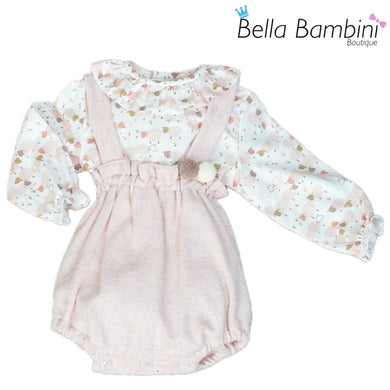 Baby Ferr Baby Girls Pink Sheep Romper Set