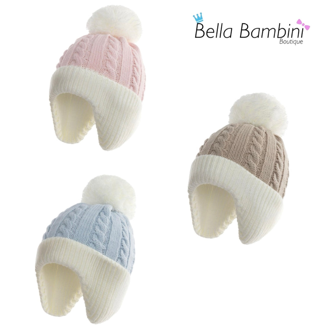 Soft Touch Cable Pom Hat