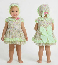 Load image into Gallery viewer, Dbb Collection Baby Girls Lime Floral Dress