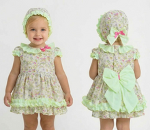 Load image into Gallery viewer, Dbb Collection Baby Girls Lime Floral Dress