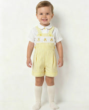 Load image into Gallery viewer, Mabini Boys Yellow Bunny Stripe Romper