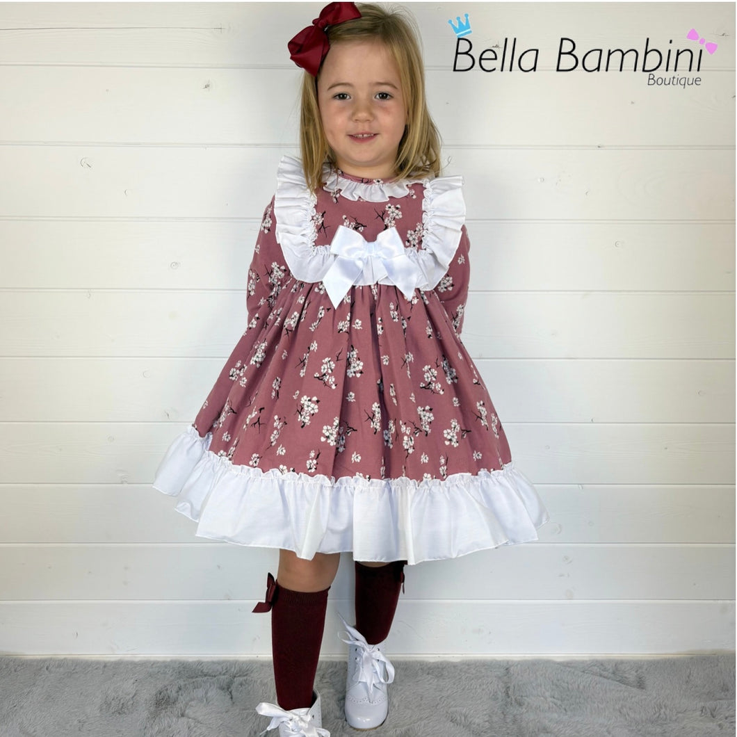 Ceyber Girls Burgundy Blossom Dress