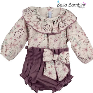 Calamaro Baby Girls Plum Jam Set