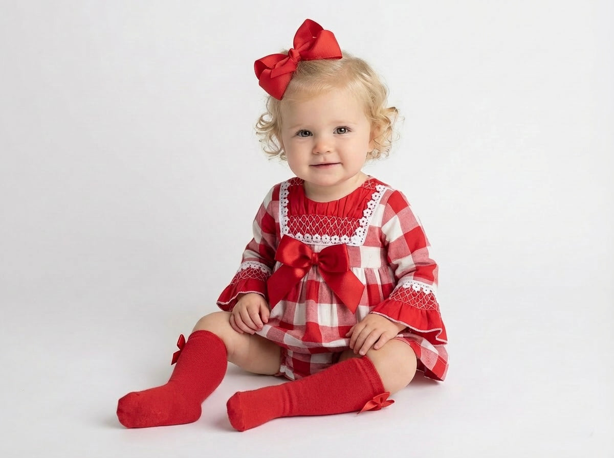 Ceyber Baby Girls Red Check Dress – Bella Bambini