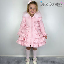 Load image into Gallery viewer, Wee Me Pink Ruffle Bow Front Coat