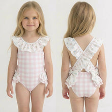 Load image into Gallery viewer, Meia Pata Pink Check Barbados Swimsuit