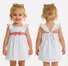 Load image into Gallery viewer, Rapife Girls White &amp; Orange Gingham Dress