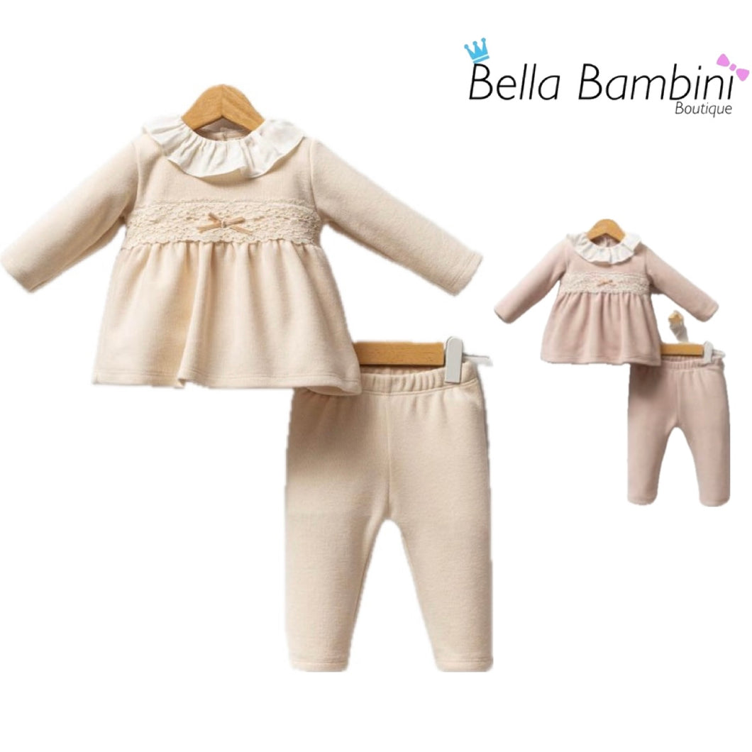 Tongs Baby Girls Lace Bow Lounge Set