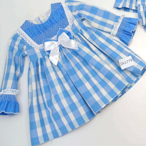 Ceyber Older Girls Blue Check Dress