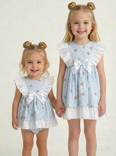Load image into Gallery viewer, Ceyber Girls Blue Daisy Basket Dress