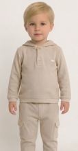 Load image into Gallery viewer, Blues Baby Boys Beige Hooded Jog Set