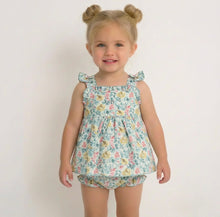 Load image into Gallery viewer, Dulce De Fresa Baby Green Floral Dress &amp; Bloomers