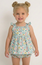 Load image into Gallery viewer, Dulce De Fresa Baby Green Floral Dress &amp; Bloomers