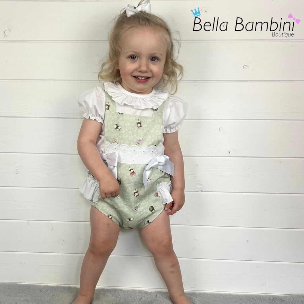 Ceyber Baby Girls Mint Animal Romper