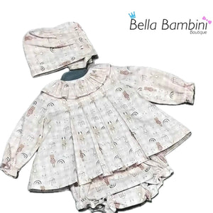 Baby Ferr Baby Girls Pink Animals Dress