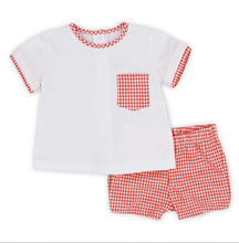Load image into Gallery viewer, Rapife Baby Boys Red Gingham Short Set