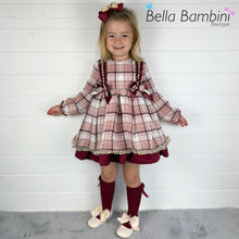 Load image into Gallery viewer, Ceyber Girls Double Bow Burgundy and Pink Dress