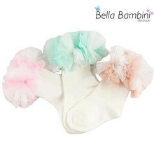 Load image into Gallery viewer, Beau Kids Tutu Bow Ankle Socks