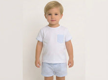 Load image into Gallery viewer, Rapife Boys Blue Stripe Short Set